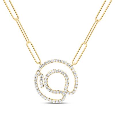3/8Ctw-Dia Initial O Necklace - 18 Inch