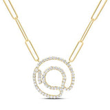 3/8Ctw-Dia Initial O Necklace - 18 Inch