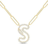 1/4Ctw-Dia Initial S Necklace - 18 Inch