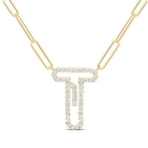 1/3Ctw-Dia Initial T Necklace - 18 Inch