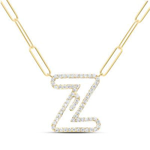 1/3Ctw-Dia Initial Z Necklace - 18 Inch