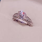 Sterling Silver Moissanite Cathedral Ring
