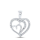 10K Gold Round Diamond Heart Pendant 1/3 Cttw White