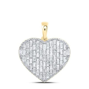 3/4Ctw-Dia Baguette Fashion Heart Pendant