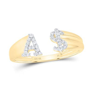 10k Gold Initial "A" Ladies $ Ring 1/10 CTW-DIA