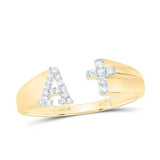 10k Gold Initial "A" Ladies Heart Ring 1/10 CTW-DIA