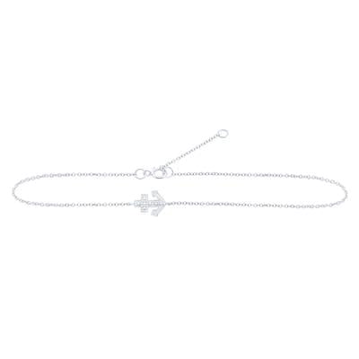 Anklet With Anchor 1/20Cttw 9 Inches White