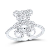 10K Gold Diamond Teddy Bear Ring 1/2 Ctw-Dia