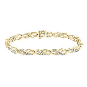 10K Yellow Gold Round Diamond Infinity Bracelet 1/4 Cttw

Style Code Bf017758