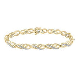 10K Yellow Gold Round Diamond Infinity Bracelet 1/4 Cttw