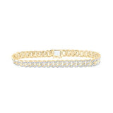 10k Yellow Gold Diamond Square Cuban Link Bracelet 1-3/4 CTTW  8.5"