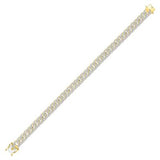 10k Yellow Gold Diamond Square Cuban Link Bracelet 1-3/4 CTTW  8.5"