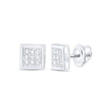 10k Gold Diamond Square Earrings 1/20 CTTW