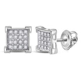 10K Yellow Gold Round Diamond Square Cluster Earrings 1/10 Cttw

Style Code Eww2293 White