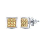 10K Yellow Gold Round Diamond Square Earrings 1/20 Cttw

Style Code Ewwy1117 White