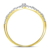 10kt Yellow Gold Diamond Crown Tiara Band Ring 1/5 CTTW