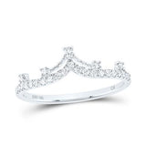 10kt White Gold Diamond Crown Tiara Band Ring 1/5 CTTW