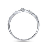 10kt White Gold Diamond Crown Tiara Band Ring 1/5 CTTW