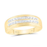 10k Gold Diamond 2-Row Men's Wedding Band 1/4 CTTW