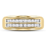 10k Gold Diamond 2-Row Men's Wedding Band 1/4 CTTW