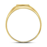 10k Gold Men's Diamond Cross Band Ring 1/20 CTTW