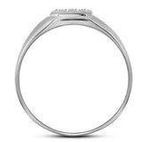 10k Gold Men's Diamond Cross Band Ring 1/20 CTTW