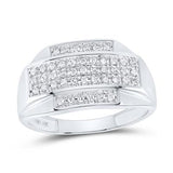 10k Gold Diamond Men's Rectangle Cluster Ring 1/3 CTTW