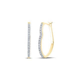 10K Gold Round Diamond Heart Hoop Earrings 1/8 Cttw Style Code Gie2240/W Yellow