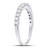 14k White Gold Diamond Wedding Anniversary Band 1/2 CTTW