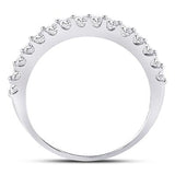 14k White Gold Diamond Wedding Anniversary Band 1/2 CTTW