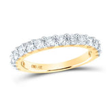 14k Gold Women's Pave-Set Diamond Single Row Wedding Band 1 CTTW