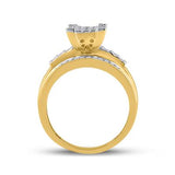 10k Yellow Gold Diamond Bridal Engagement Ring 1/2 CTTW
