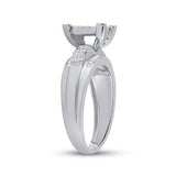 10k White Gold Diamond Bridal Engagement Ring 1/2 CTTW