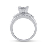 10k White Gold Diamond Bridal Engagement Ring 1/2 CTTW