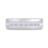 14K White Gold Machine Set Princess Diamond Wedding Channel Band Ring 1-1/2 Cttw

Style Code 