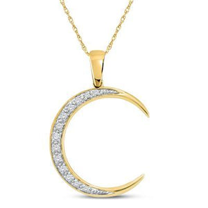 14K White Gold Round Diamond Crescent Moon Pendant 1/6 Cttw

Style Code P31983/w