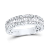 14k White Gold Baguette Diamond Anniversary Ring 1 CTTW
