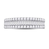 14k White Gold Baguette Diamond Anniversary Ring 1 CTTW