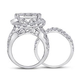 14k Gold Princess Diamond Bridal Wedding Ring Set 5-5/8 CTTW