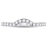 14k Gold Diamond Curved Wedding Band Ring 1/4 CTTW