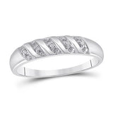 10k Gold Round Diamond Solitaire Matching Wedding Ring Set 1/20 CTTW