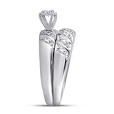 10k Gold Round Diamond Solitaire Matching Wedding Ring Set 1/20 CTTW