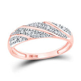 10k Rose Gold Diamond Square Matching Wedding Ring Set 1/3 CTTW