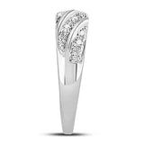 10k White Gold Diamond Square Matching Wedding Ring Set 1/3 CTTW
