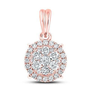 14K Rose Gold Round Diamond Halo Cluster Pendant 1/2 Cttw

Style Code Pc15645Pa/rg