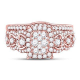 14K Rose Gold Round Diamond Bridal Wedding Ring Set 7/8 Cttw

Style Code Pc15671Ra/rg
