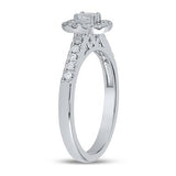 14k Gold Emerald Diamond Halo Bridal Engagement Ring 1/2 CTW (Certified)