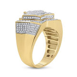 10K Yellow Gold Baguette Diamond Statement Star Ring 1-1/4 Cttw