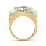10K Yellow Gold Baguette Diamond Statement Star Ring 1-1/4 Cttw