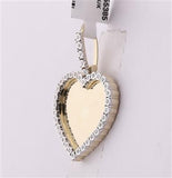 10k Gold Diamond Heart Picture Pendant 1/10 CTTW